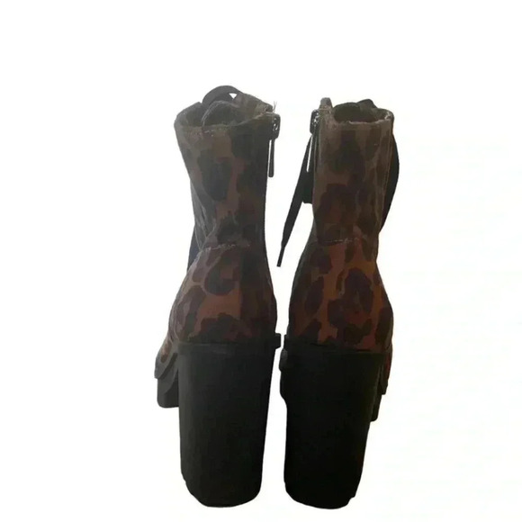 Jessica Simpson Leopard  Print Lizzah Peep-Toe Lug-Sole Bootie SZ 7M - Picture 4 of 11